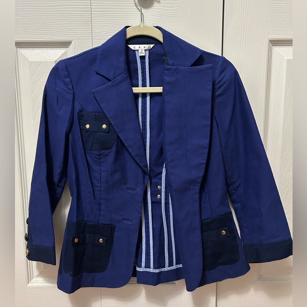 Cabi Blueberry Blue Resort two button blazer